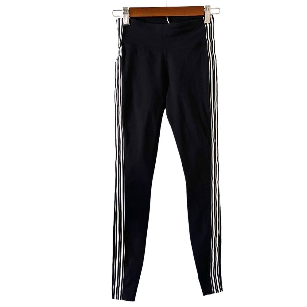 Athleta Track Tux Tight Side Stripe Leggings In Black Size XXS